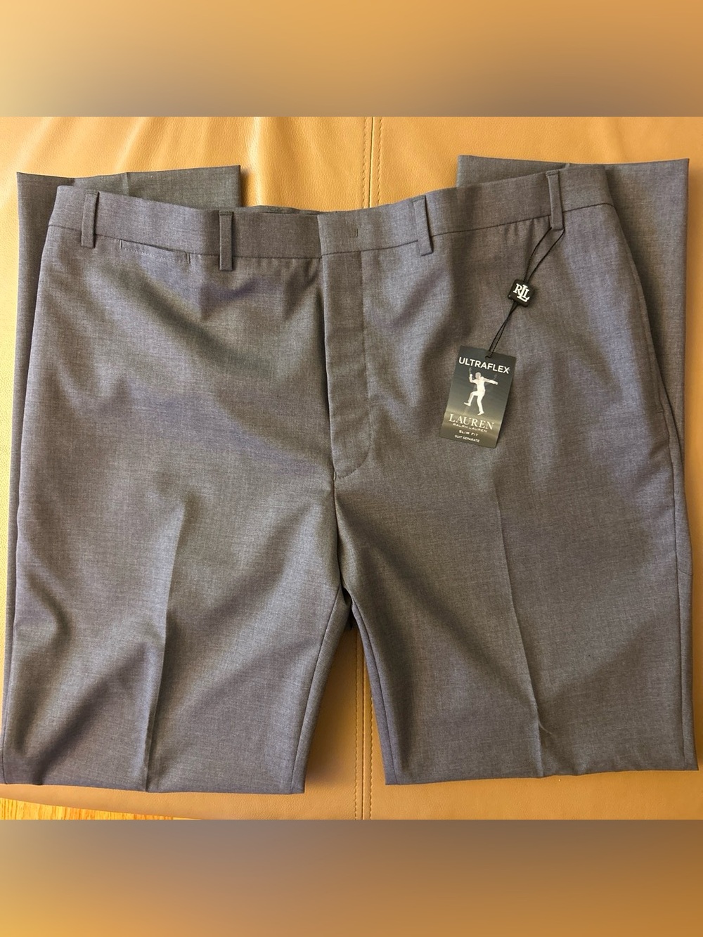 NWT Lauren Ralph Lauren Men's Dress Pants 40x32 Medium Grey Slim Fit UltraFlex - Picture 6 of 10